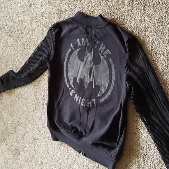 Batman "I Am The Knight" mesh sleeve bomber jacket by DC Comics - Picture 6 of 7
